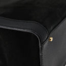GUCCI Bamboo Tote Bag Suede Black Gold 002 1186 0260 Auth 180122-9