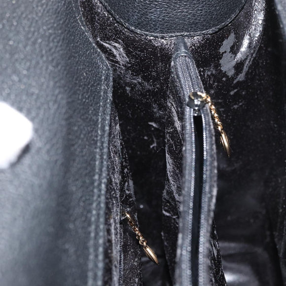 GUCCI Bamboo Tote Bag Suede Black Gold 002 1186 0260 Auth 180122