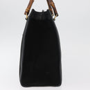 GUCCI Bamboo Tote Bag Suede Black Gold 002 1186 0260 Auth 180122-3