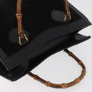 GUCCI Bamboo Tote Bag Suede Black Gold 002 1186 0260 Auth 180122-6