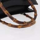 GUCCI Bamboo Tote Bag Suede Black Gold 002 1186 0260 Auth 180122-7