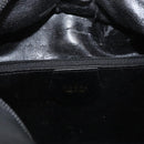 GUCCI Bamboo Hand Bag Leather Black Gold Auth 180124-17