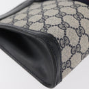 GUCCI GG Supreme Sherry Line Clutch Bag PVC Navy Red Auth 180126A-10