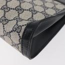 GUCCI GG Supreme Sherry Line Clutch Bag PVC Navy Red Auth 180126A-11