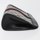 GUCCI GG Supreme Sherry Line Clutch Bag PVC Navy Red Auth 180126A-4