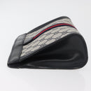 GUCCI GG Supreme Sherry Line Clutch Bag PVC Navy Red Auth 180126A-5