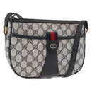 GUCCI GG Supreme Sherry Line Umhängetasche PVC Navy Gold 89 02 032 Auth 180128-1