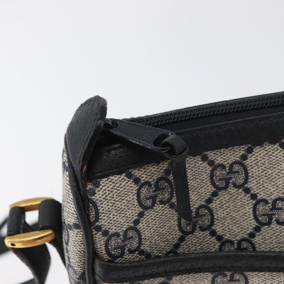 GUCCI GG Supreme Sherry Line Umhängetasche PVC Navy Gold 89 02 032 Auth 180128