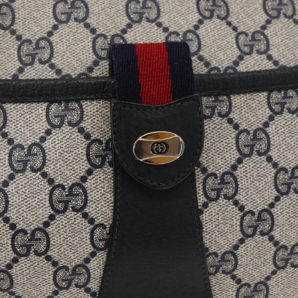 GUCCI GG Supreme Sherry Line Umhängetasche PVC Navy Gold 89 02 032 Auth 180128