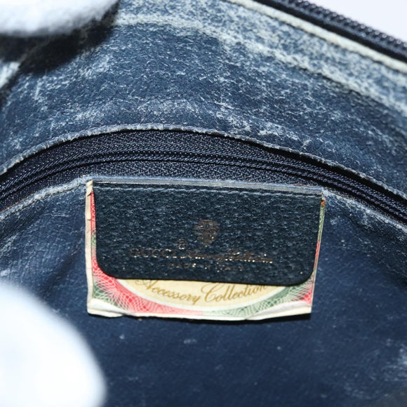 GUCCI GG Supreme Sherry Line Umhängetasche PVC Navy Gold 89 02 032 Auth 180128