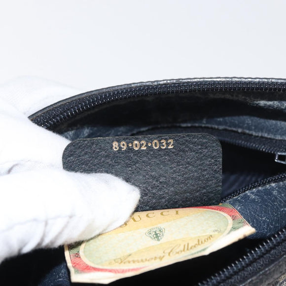 GUCCI GG Supreme Sherry Line Umhängetasche PVC Navy Gold 89 02 032 Auth 180128