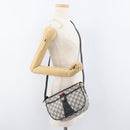 GUCCI GG Supreme Sherry Line Umhängetasche PVC Navy Gold 89 02 032 Auth 180128-24