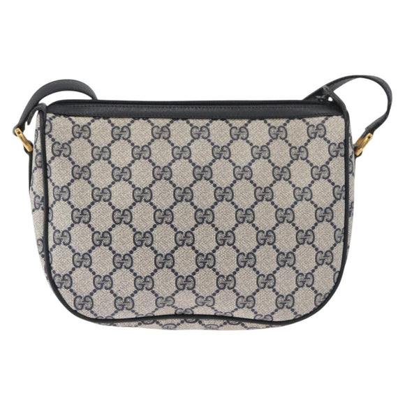 GUCCI GG Supreme Sherry Line Umhängetasche PVC Navy Gold 89 02 032 Auth 180128
