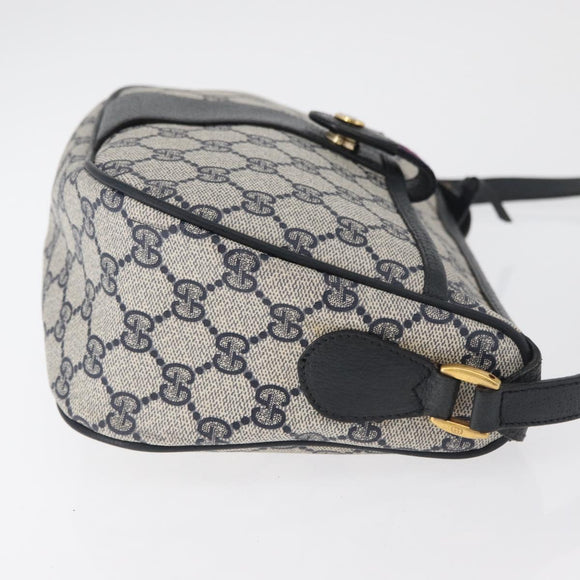 GUCCI GG Supreme Sherry Line Umhängetasche PVC Navy Gold 89 02 032 Auth 180128