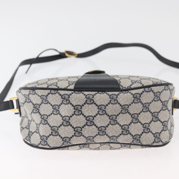 GUCCI GG Supreme Sherry Line Umhängetasche PVC Navy Gold 89 02 032 Auth 180128