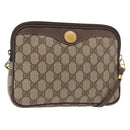 GUCCI GG Supreme Shoulder Bag PVC Beige Gold Auth 180129-1