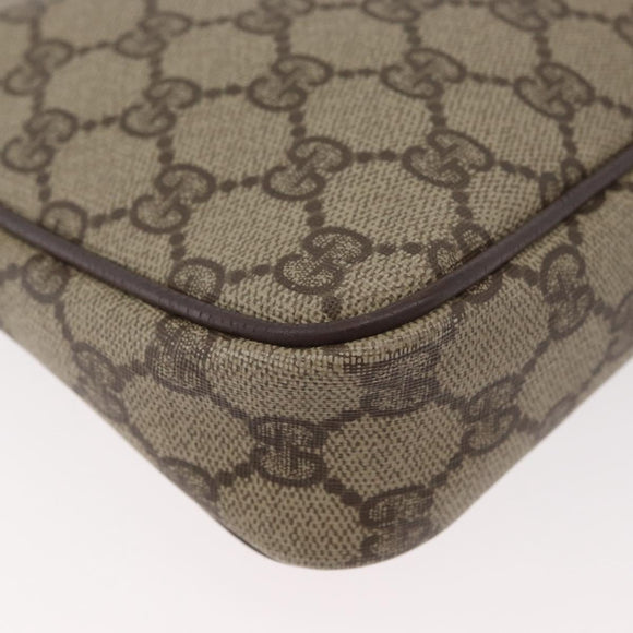 GUCCI GG Supreme Shoulder Bag PVC Beige Gold Auth 180129