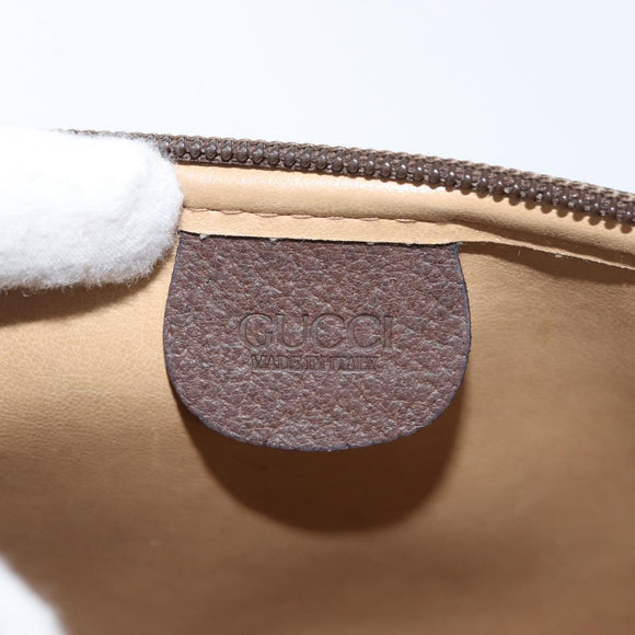 GUCCI GG Supreme Shoulder Bag PVC Beige Gold Auth 180129