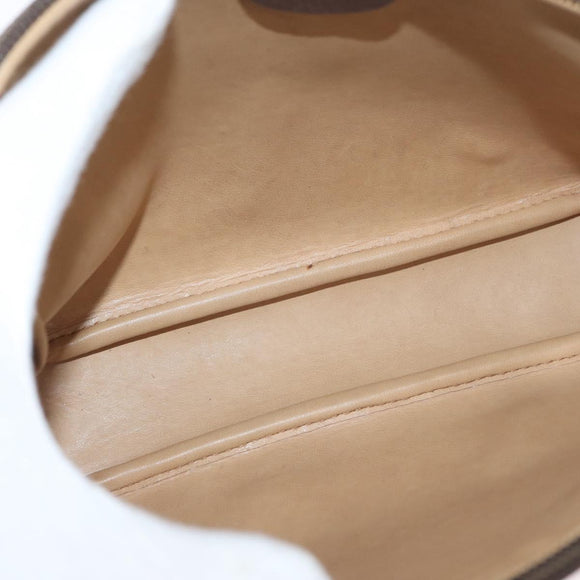 GUCCI GG Supreme Shoulder Bag PVC Beige Gold Auth 180129