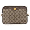 GUCCI GG Supreme Shoulder Bag PVC Beige Gold Auth 180129-2