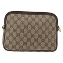 GUCCI GG Supreme Shoulder Bag PVC Beige Gold Auth 180129-3