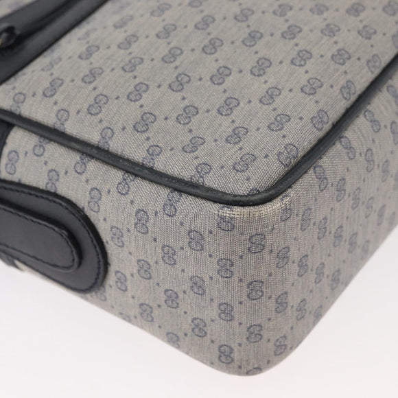 GUCCI Micro GG Supreme Shoulder Bag PVC Navy Gold Auth 180131