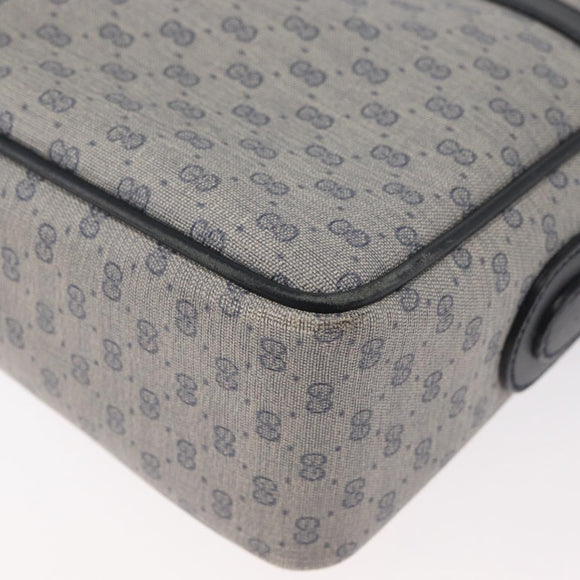 GUCCI Micro GG Supreme Shoulder Bag PVC Navy Gold Auth 180131