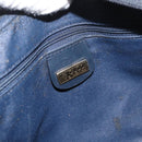 GUCCI Micro GG Supreme Shoulder Bag PVC Navy Gold Auth 180131-16