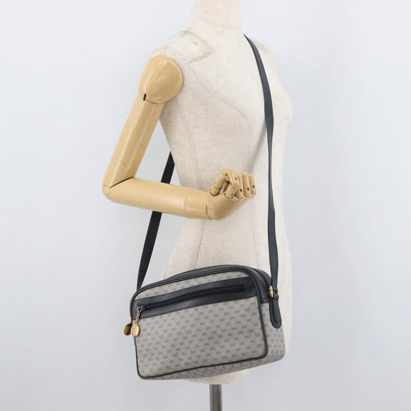 GUCCI Micro GG Supreme Shoulder Bag PVC Navy Gold Auth 180131