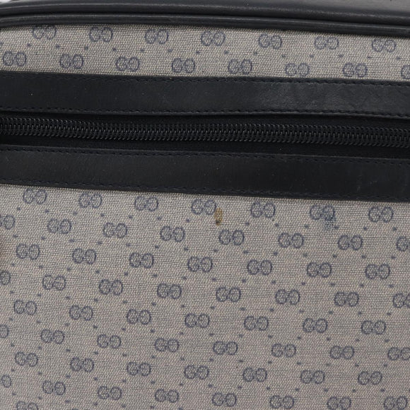 GUCCI Micro GG Supreme Shoulder Bag PVC Navy Gold Auth 180131