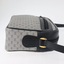 GUCCI Micro GG Supreme Shoulder Bag PVC Navy Gold Auth 180131-5