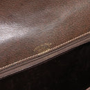GUCCI Web Sherry Line Shoulder Bag Leather Brown Gold Red Auth 180133-15