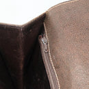 GUCCI Web Sherry Line Shoulder Bag Leather Brown Gold Red Auth 180133-19