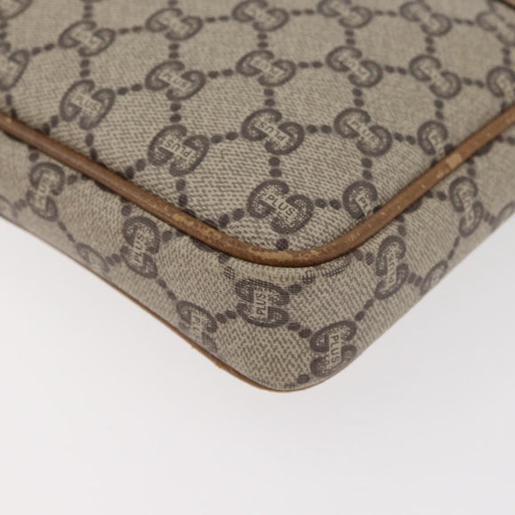 GUCCI GG Plus Supreme Clutch Bag PVC Beige Gold Auth 180134
