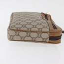 GUCCI GG Plus Supreme Clutch Bag PVC Beige Gold Auth 180134-4