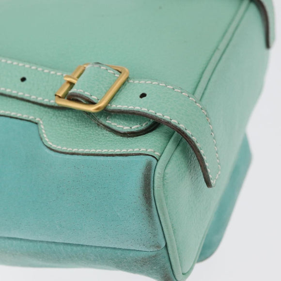 GUCCI Bamboo Backpack Suede Light Blue Gold 003 1998 0030 Auth 180137A