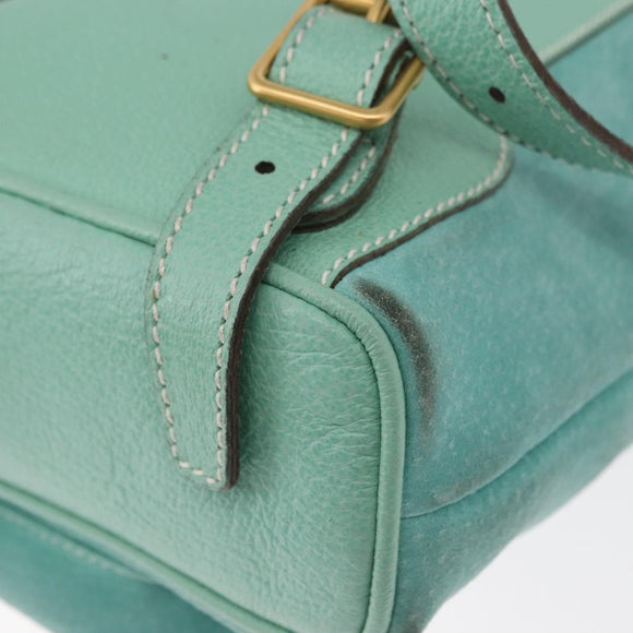 GUCCI Bamboo Backpack Suede Light Blue Gold 003 1998 0030 Auth 180137A
