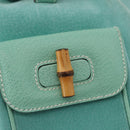 GUCCI Bamboo Backpack Suede Light Blue Gold 003 1998 0030 Auth 180137A-18