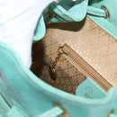GUCCI Bamboo Backpack Suede Light Blue Gold 003 1998 0030 Auth 180137A-25