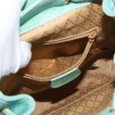 GUCCI Bamboo Backpack Suede Light Blue Gold 003 1998 0030 Auth 180137A-26