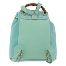 GUCCI Bamboo Backpack Suede Light Blue Gold 003 1998 0030 Auth 180137A-3