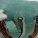 GUCCI Bamboo Backpack Suede Light Blue Gold 003 1998 0030 Auth 180137A-7