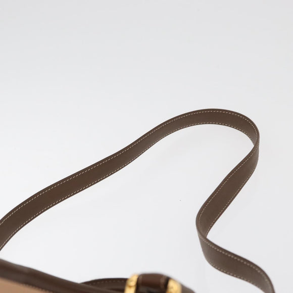 LOEWE Anagram Hand Bag Leather 2way Brown Gold Auth 180138A