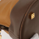 LOEWE Anagram Hand Bag Leather 2way Brown Gold Auth 180138A-16