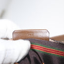 LOEWE Anagram Hand Bag Leather 2way Brown Gold Auth 180138A-11