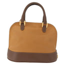 LOEWE Anagram Hand Bag Leather 2way Brown Gold Auth 180138A-3