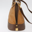 LOEWE Anagram Hand Bag Leather 2way Brown Gold Auth 180138A-5