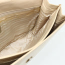 PRADA Chain Shoulder Bag Leather Beige Silver Auth 180139-18