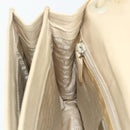 PRADA Chain Shoulder Bag Leather Beige Silver Auth 180139-19