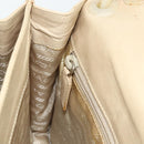 PRADA Chain Shoulder Bag Leather Beige Silver Auth 180139-20